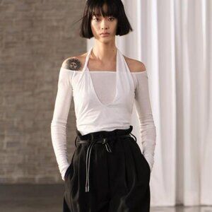 NWT WHITE DELICATE SEMI-SHEER LAYERED TOP LIGHTWEIGHT 100% COTTON Y2K